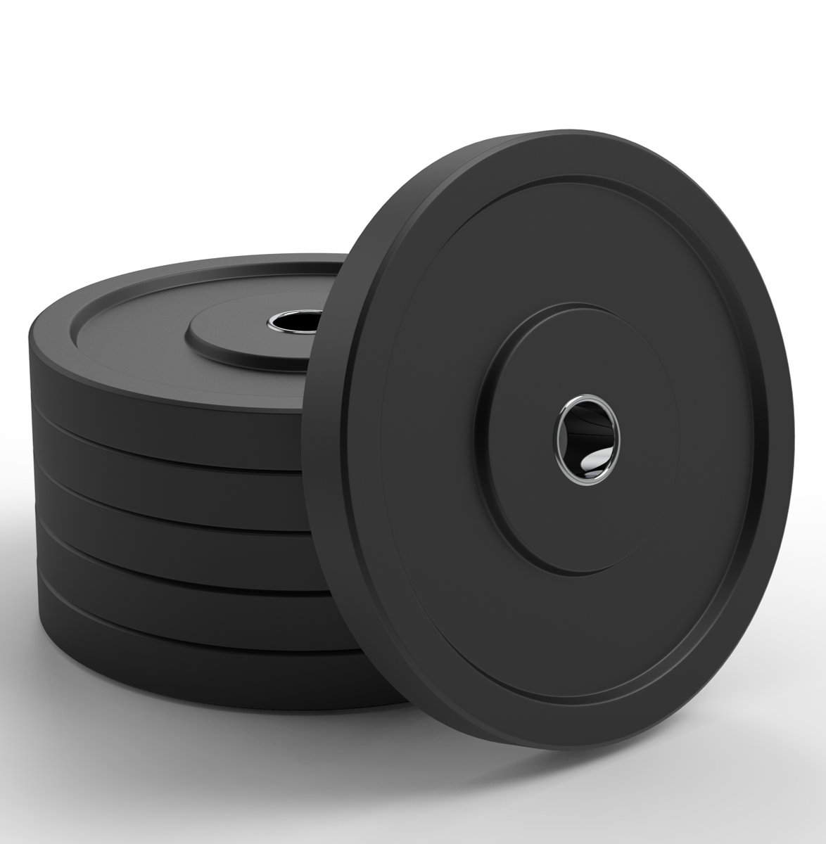 Curve Fitness Olympic Black Bumper Plates