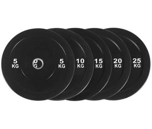 Curve Fitness 100kg Black Olympic Bumper Plates & 20kg Olympic Barbell Kit
