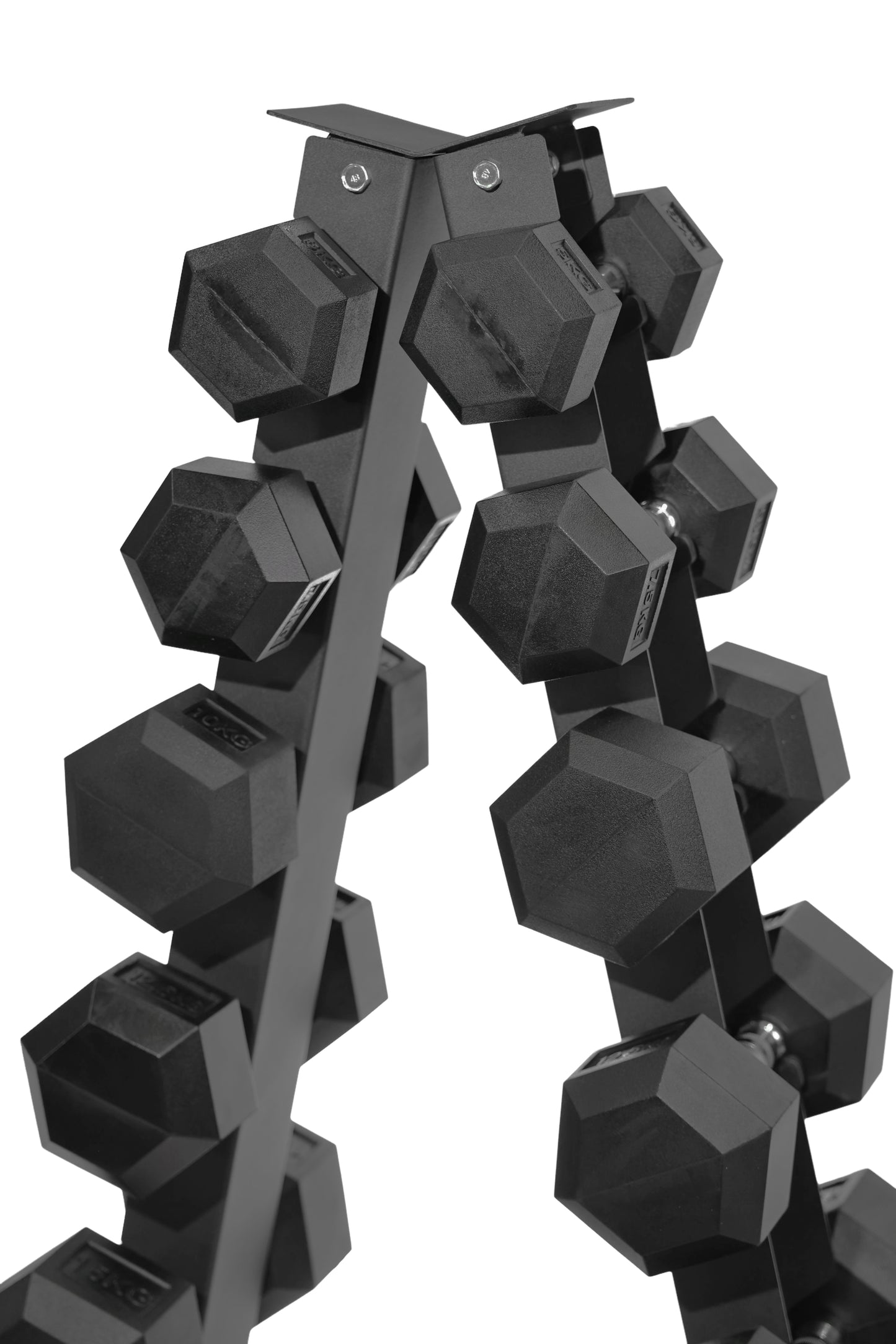 6 Pairs Hex Dumbbells PLUS Dumbbell Rack (105 kg | 2.5kg–15kg | A-shaped Rack)