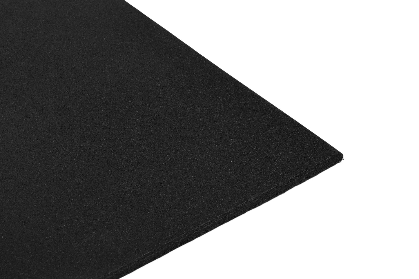 Rubber Gym Mats – Plain Black (15mm × 1m × 1m)