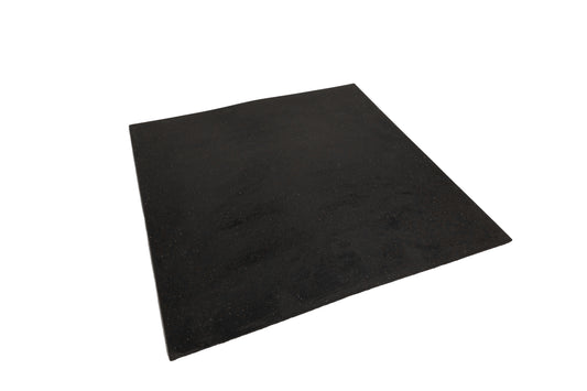 Rubber Gym Mats – Plain Black (15mm × 1m × 1m)