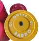 Yellow weight plate with 'Curve' branding on a white background