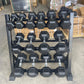 5 Pairs of 150 kg Rubber Hex Dumbbell Set with 3-Tier Rack – Curve Fitness