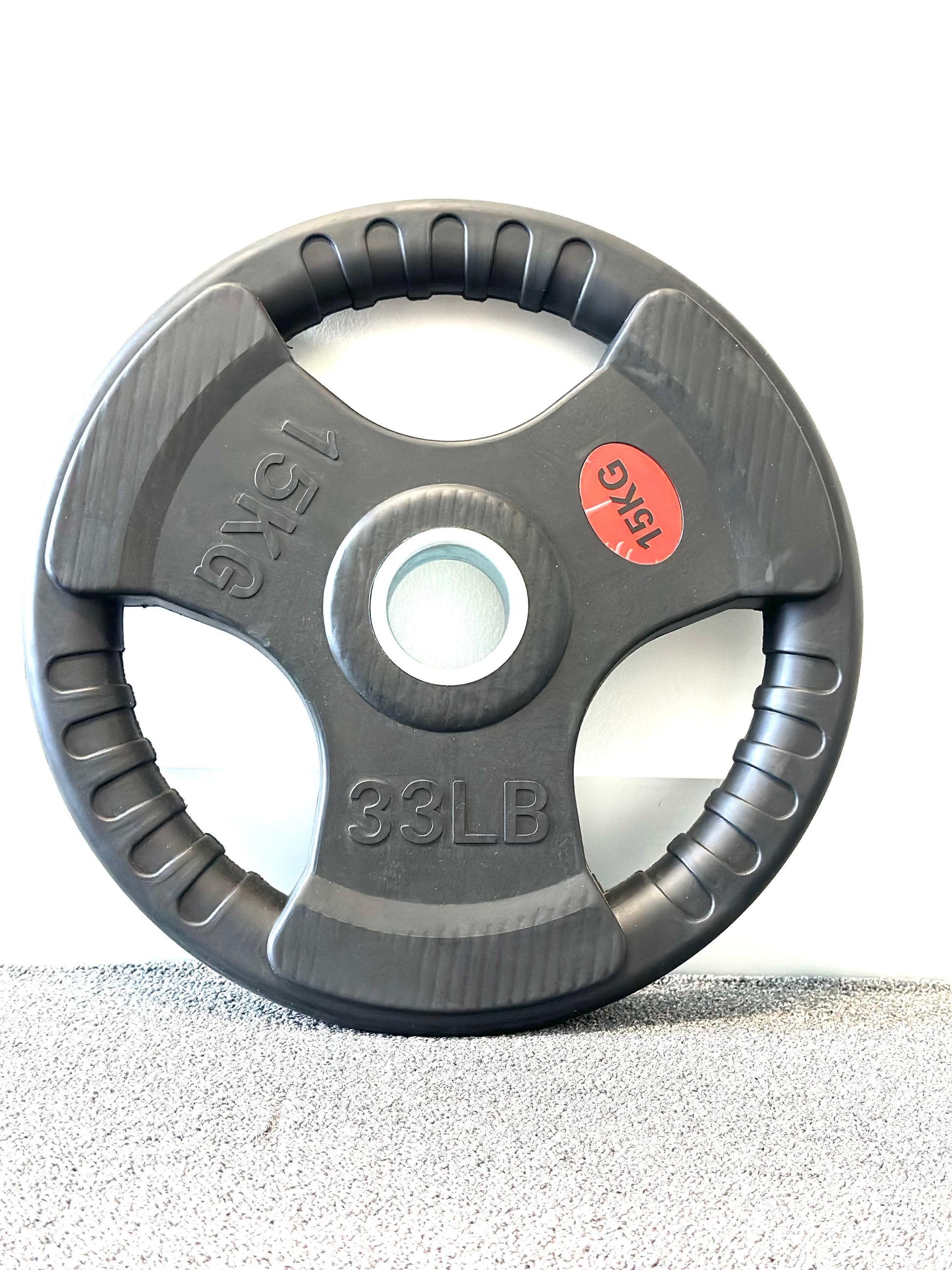 33-pound weight plate with a white background