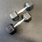 Pair of hex dumbbells on a concrete floor