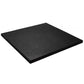 Black square foam pad on a white background