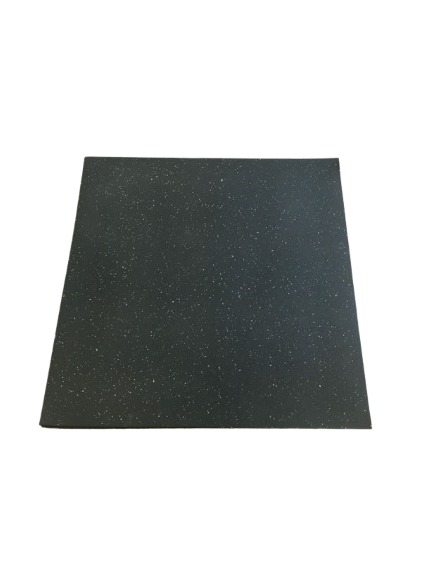 Curve Fitness Rubber Gym Mats - Plain Black with White Speckles (Top Fine Particles & Bottom Large Particles; 15mm x 1m x 1m)