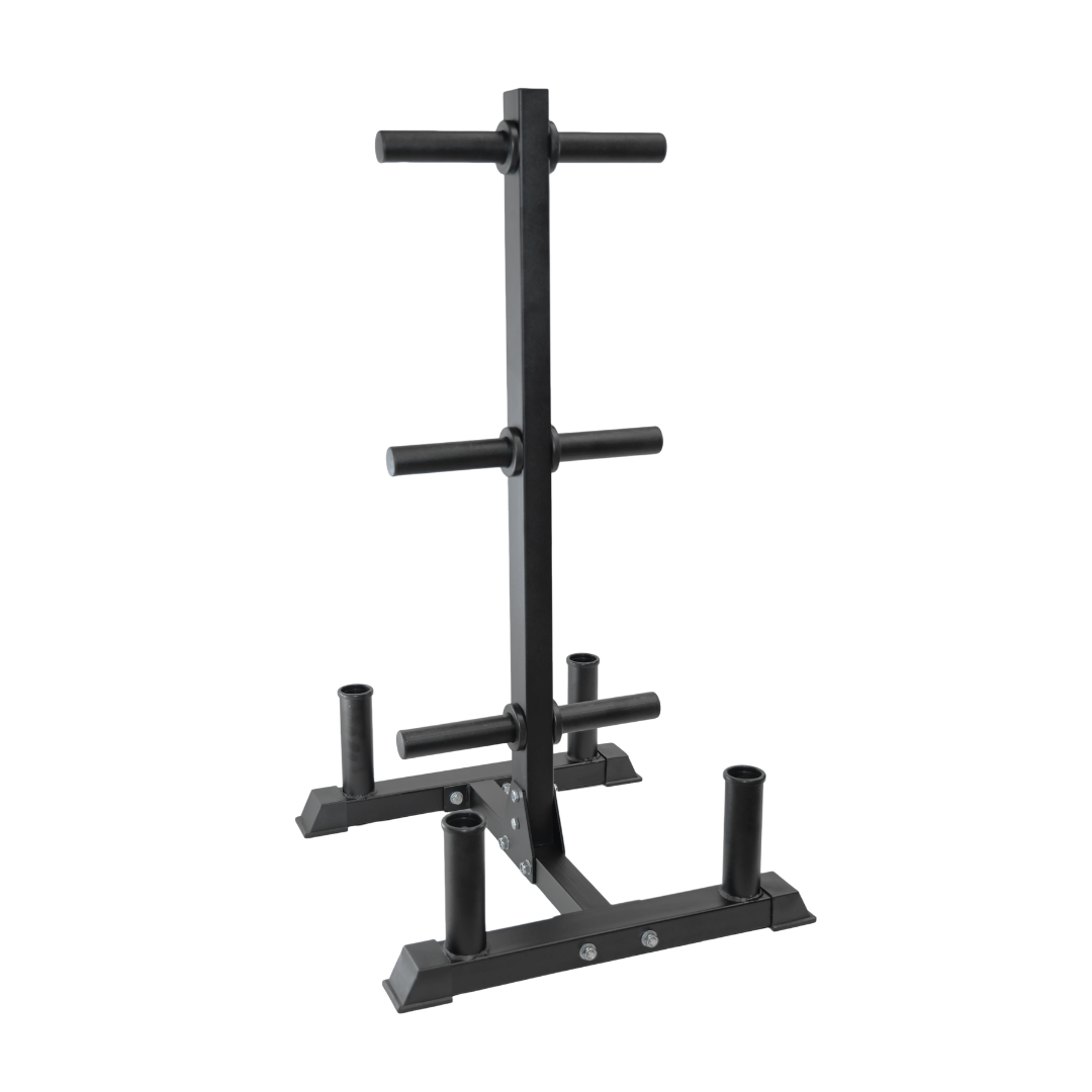 Heavy Duty Tree Rack PLUS Coloured Bumper Plates 150kg Set