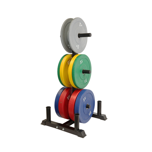 Heavy Duty Tree Rack PLUS Coloured Bumper Plates 150kg Set