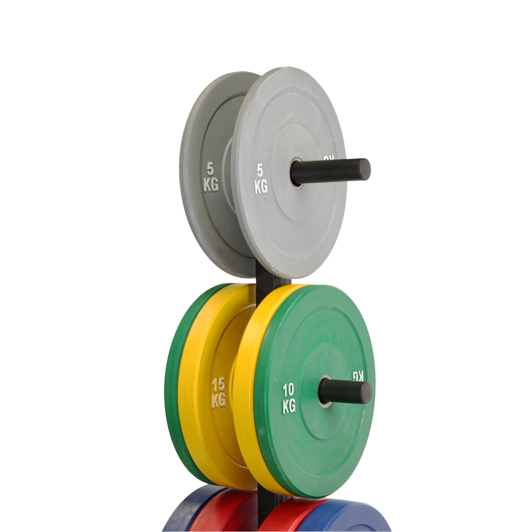 Heavy Duty Tree Rack PLUS Coloured Bumper Plates 150kg Set