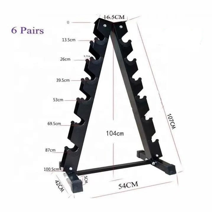 Curve Fitness 6 Tier A-Frame Dumbbell Rack