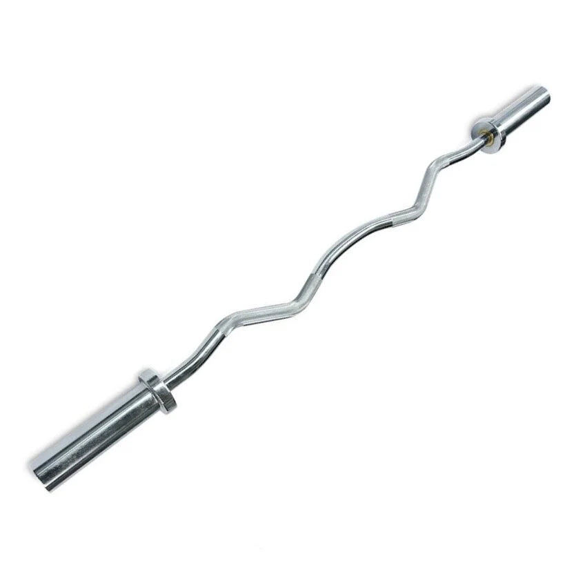 Curve Fitness Olympic EZ Curl Barbell (10kg, 1.5m) + 2 Collars